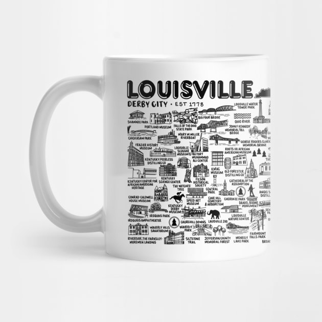 Louisville Kentucky Map Art by fiberandgloss